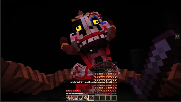 Creepy animatronic with health bar.