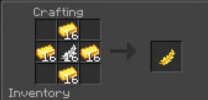 Crafting Golden Feather recipe.