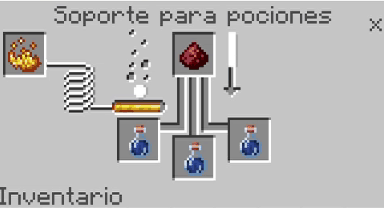 Potion brewing interface with bottles.
