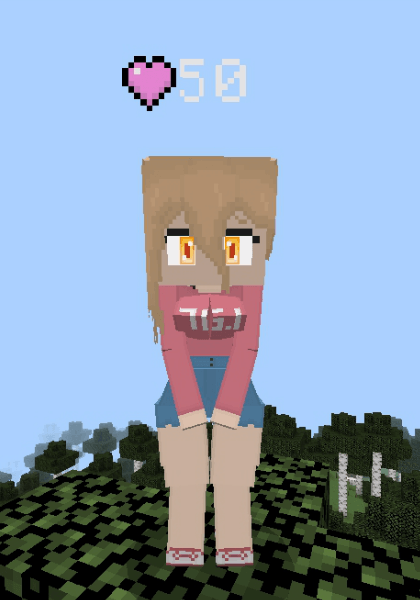 Anime character mod in pixel art.