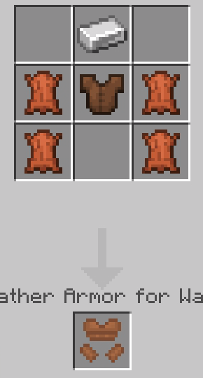 Crafting recipe for leather armor.