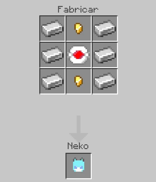 Crafting recipe for Neko item.