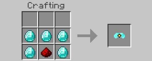 Crafting recipe for miners helmet.