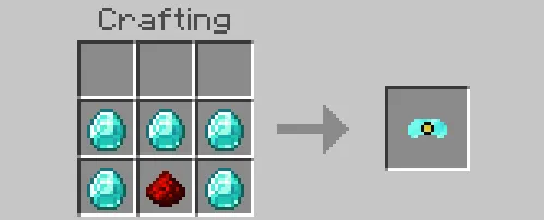 Crafting recipe for miners helmet.