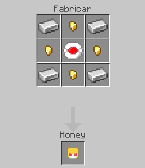 Crafting recipe for Honey item.