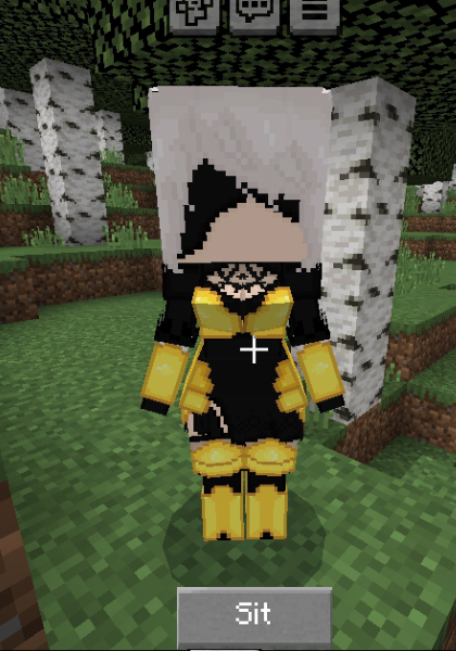 Anime-style character in a forest.