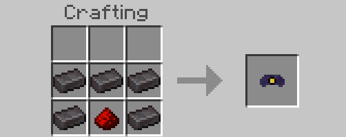 Crafting recipe for miners helmet.