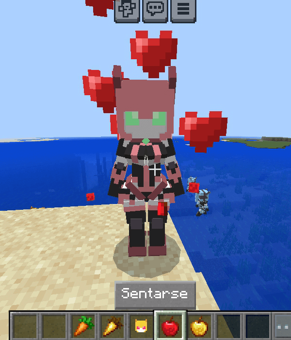 Robot character with floating hearts.