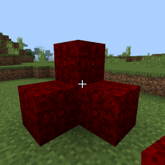 Red, infested blocks in grassy terrain.