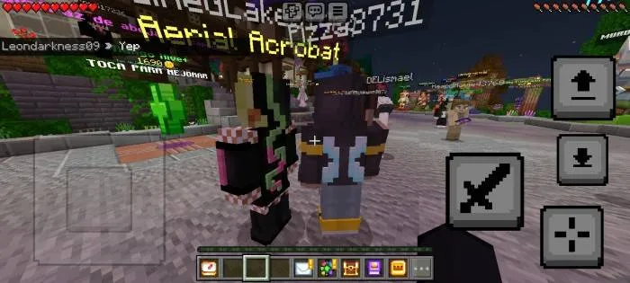 Two characters in a pixelated game world.