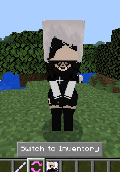 Animated character mod in a forest.