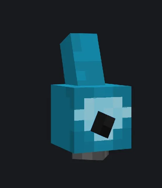 Blue blocky creature with a single eye.