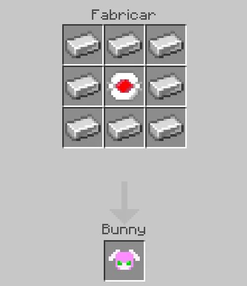 Crafting recipe for a bunny robot.