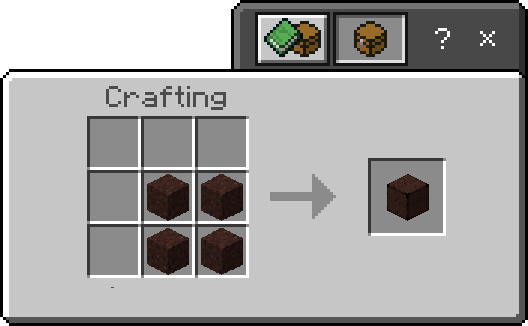 Crafting recipe for lava sponge.
