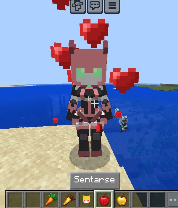 Robot character with floating hearts.