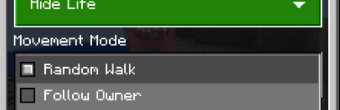 Game mod menu with movement options.