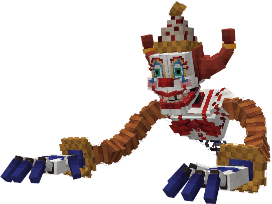 Blocky clown-like character.