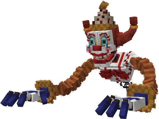 Blocky clown-like character.