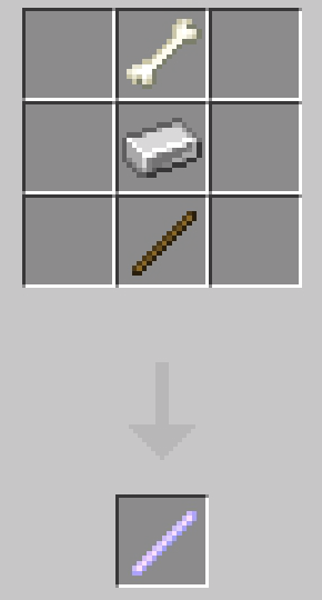 Crafting recipe for a magic wand.