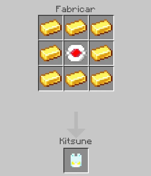 Crafting recipe for Kitsune item.