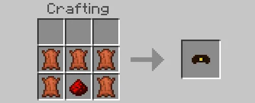 Crafting recipe for a miners helmet.
