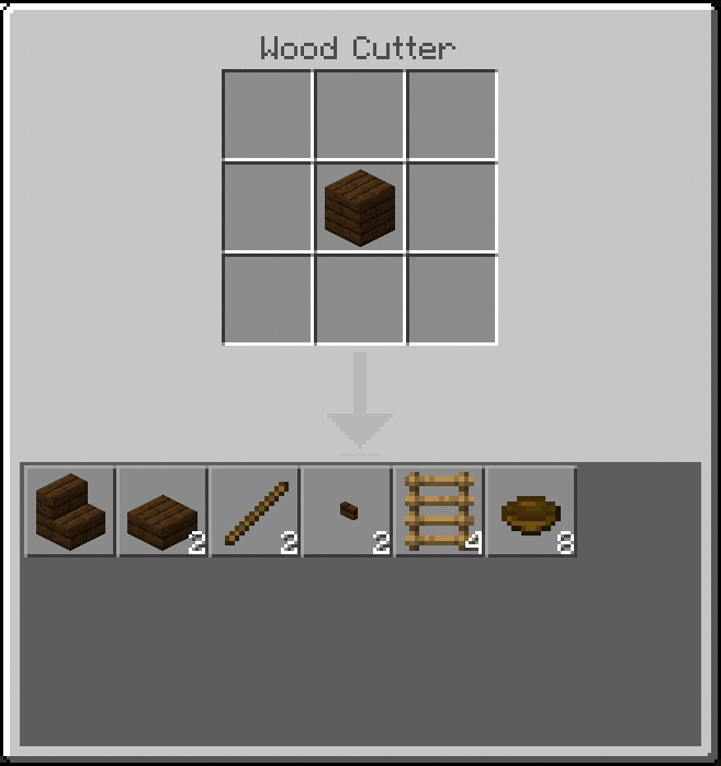Wood Cutter crafting interface.