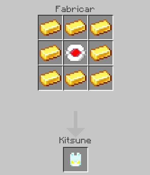 Crafting recipe for a Kitsune item.