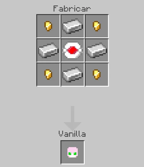 Crafting recipe for robot head item.