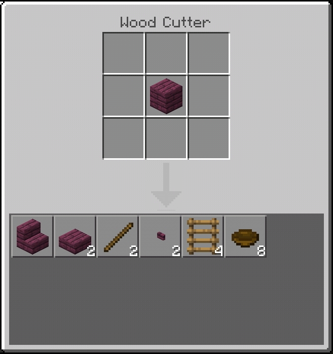 Wood Cutter crafting interface.