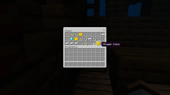 Chest with Villager Coins and items.