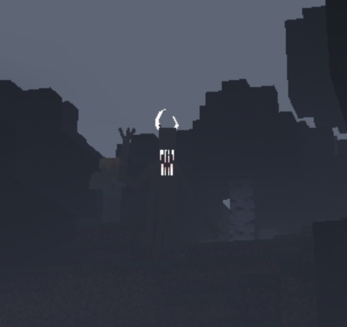 Dark, eerie creature with glowing eyes.