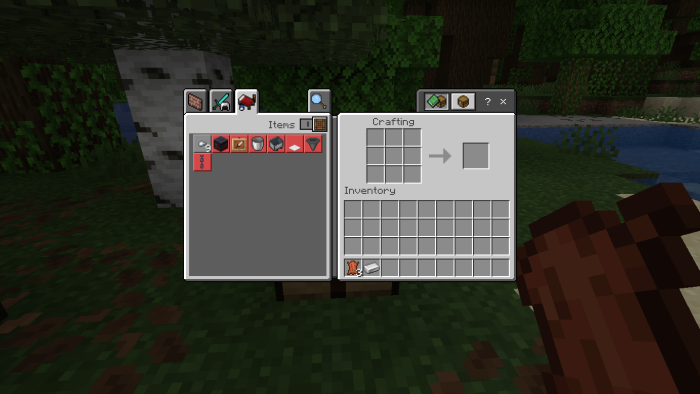 Inventory and crafting menu displayed.