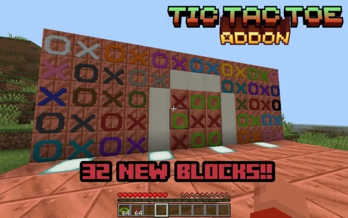 Wall of colorful X and O blocks for Tic Tac Toe
