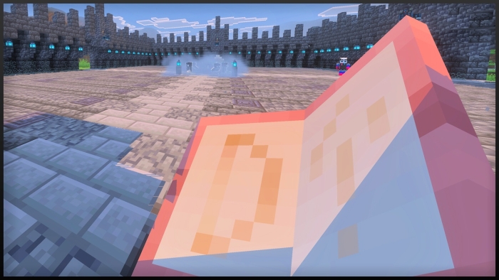 Open book in a stone arena.