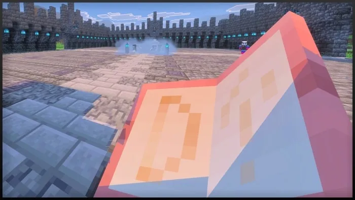 Open book in a stone arena.