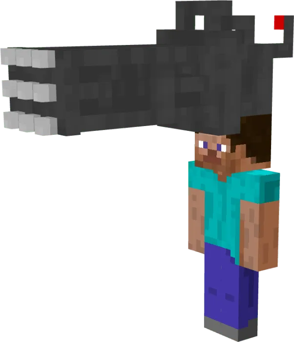 Steve wearing a giant hand on head.
