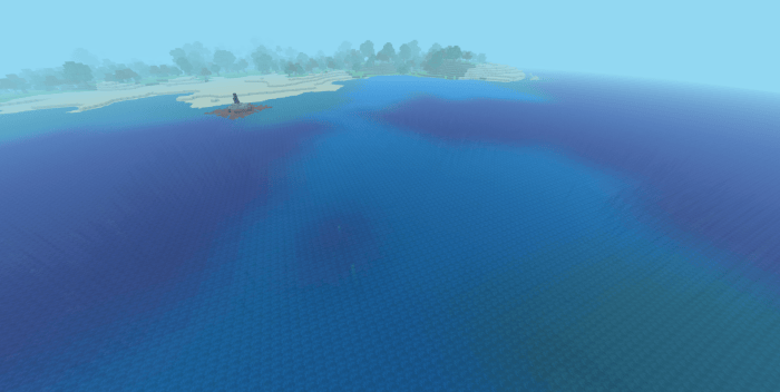 Wide ocean view with distant shoreline.