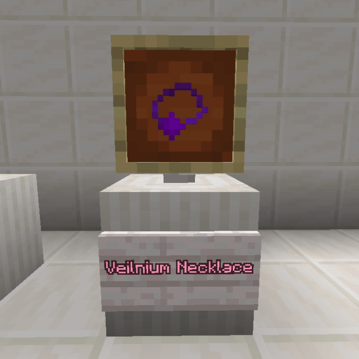 Veilnium Necklace display on pedestal.
