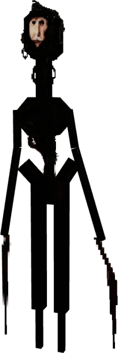 Creepy humanoid creature with claws.
