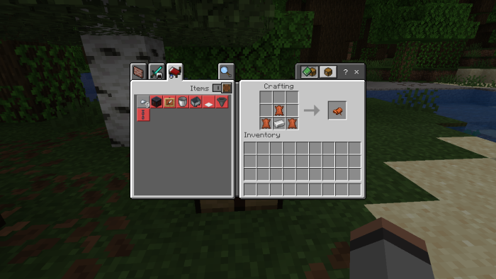 Crafting menu showing saddle recipe.