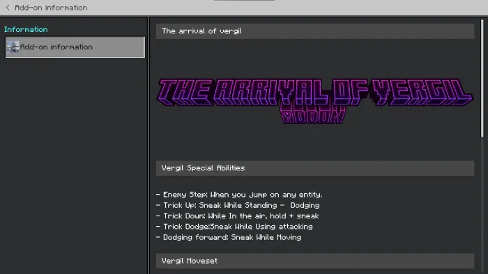 Vergil mod special abilities list.