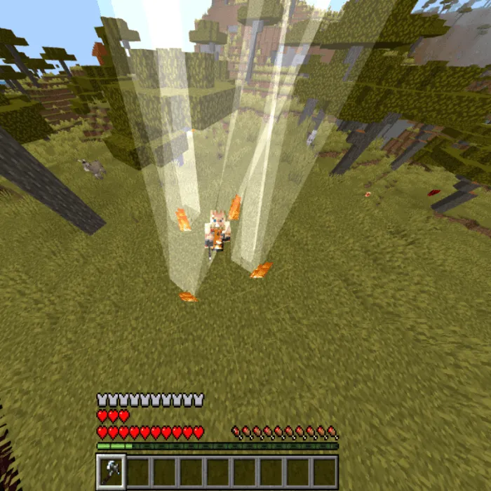 Superhero character with glowing effects