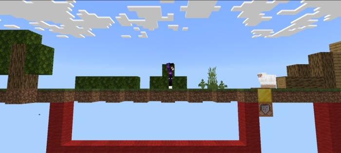 2D parkour map with floating platform.