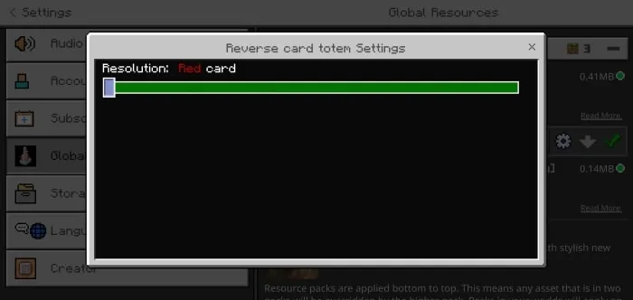Reverse Card Settings