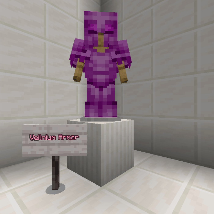 Veilnium Armor on display stand.