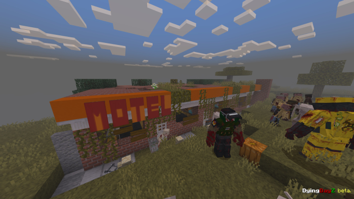 Minecraft mod overgrown motel scene