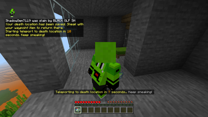 Character sneaking to teleport location.