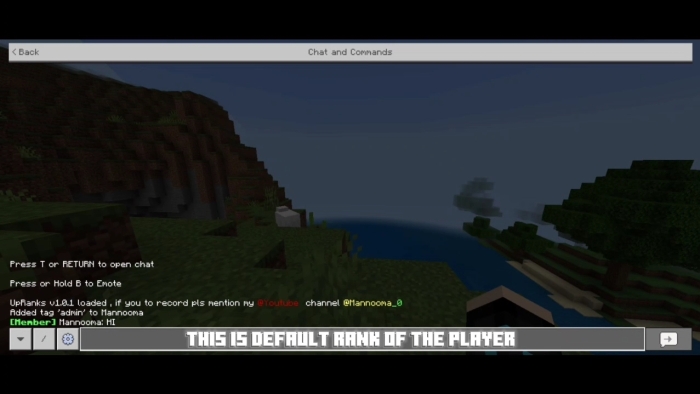 Chat window showing rank system interface.