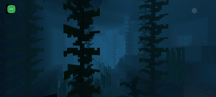 Dark, eerie forest with mist.