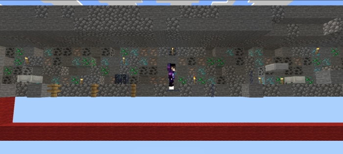2D parkour map with stone and ores.